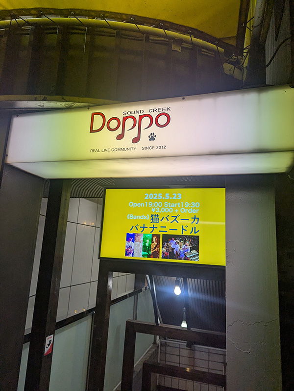 四谷のDoppoというライブハウスで安藤さんの猫バズーカを観てきた